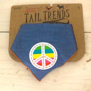 Embroidered peace sign scoop neck dog bandana